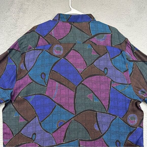 Mondo‎ Di Marco Shirt Mens 1X Big Colorful Abstract Disco Funky Rayon Italy NEW - Picture 7 of 16